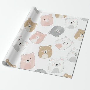 Süßer Bär und Herzen -- Pastell-Nursery (2) Geschenkpapier