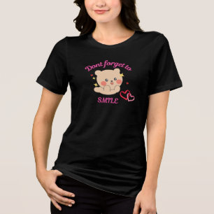 Süßer Bär vergiss nicht zu lächeln Grafik T-Shirt Tri-Blend Shirt