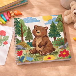 Süßer Bär Waldtier Kinder Skizzenbuch Notizbuch