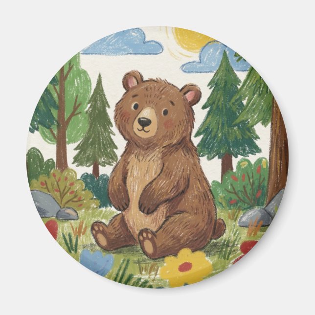 Süßer Bär Waldtier Magnet (Vorne)
