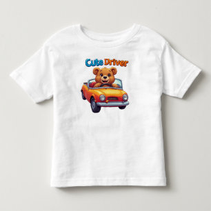 Süßer Bärenfahrer Bunter Auto-Spaß für Kinder Kleinkind T-shirt