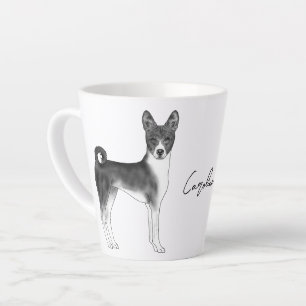 Süßer Basenji-Hund in Schwarzweiß & individueller  Milchtasse
