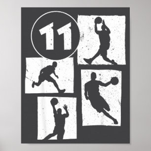 Süßer Basketball Alter 11. 11 Jahre Spieler Basket Poster