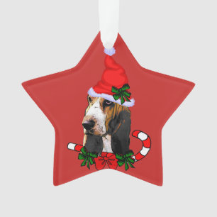 Süßer Basset Hound Weihnachten Ornament
