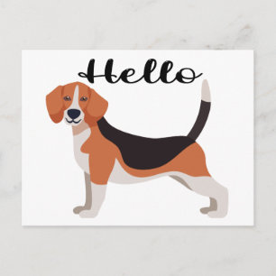 Süßer Beagle Hallo Lustiger Welpe Hund Denk an Dic Postkarte