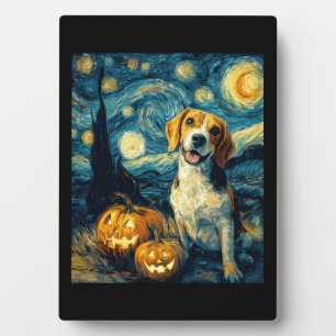 Süßer Beagle Hund Halloween Jack O Lantern Kürbis Fotoplatte
