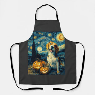 Süßer Beagle Hund Halloween Jack O Lantern Kürbis  Schürze
