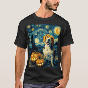 Süßer Beagle Hund Halloween Jack O Lantern Kürbis T-Shirt