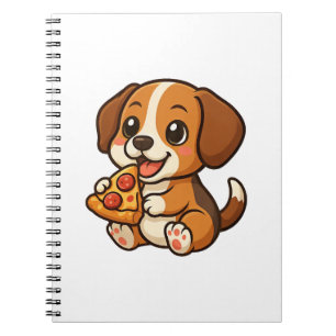 Süßer Beagle-Hund Pizza Pizza-Liebhaber Cartoon Notizblock