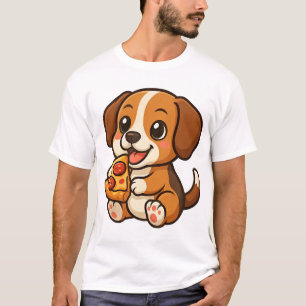 Süßer Beagle-Hund Pizza Pizza Liebhaber Cartoon T-Shirt