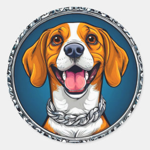 Süßer Beagle-Hund Runder Aufkleber