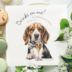 Süßer Beagle Kellner Aquarell individuell anpassba Serviette