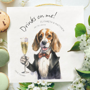 Süßer Beagle Kellner Aquarell individuell anpassba Serviette