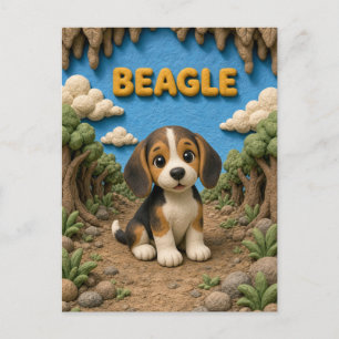 Süßer Beagle-Welpe, Babyhund Postkarte