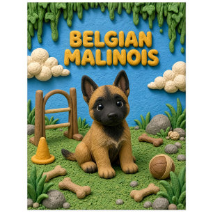 Süßer belgischer Malinois-Welpe, Babyhund Postkarte