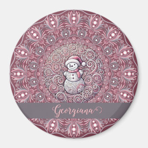 Süßer benutzerdefinierter Name Whimsical Pink Schn Magnet