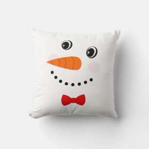 Süßer benutzerdefinierter Schneemann mit roter Fli Kissen