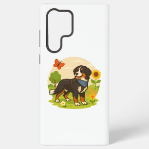 Süßer Berner Sennenhund mit Sonnenblume & Schmette Samsung Galaxy Hülle