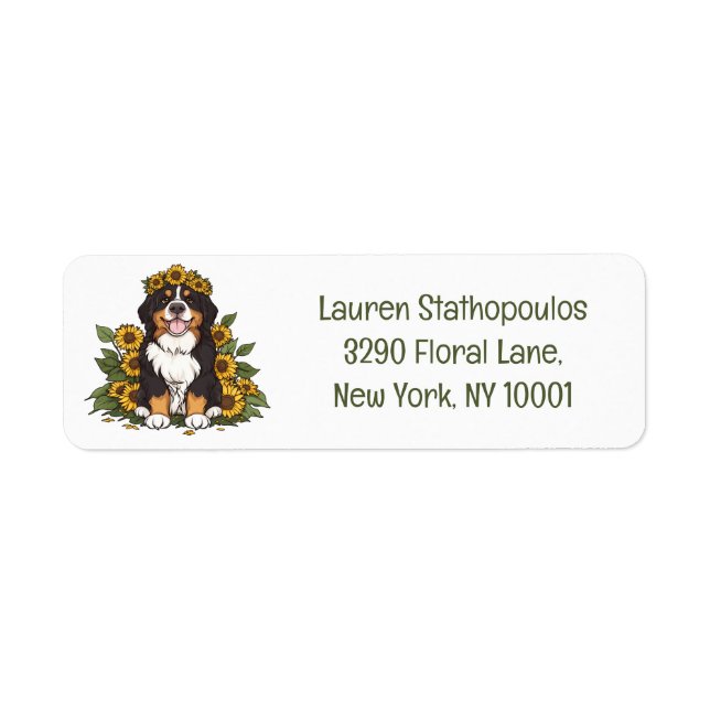 Süßer Berner Sennenhund mit Sonnenblumenkrone (Vorne)