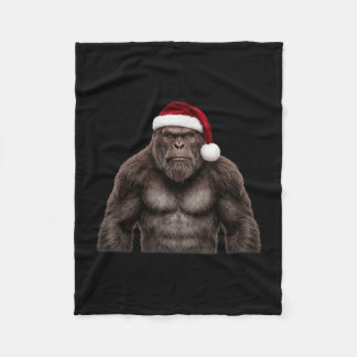 Süßer Bigfoot mit Weihnachtsmannmütze Weihnachten Fleecedecke