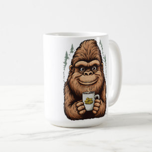 Süßer Bigfoot trinkt Kaffee Lustiger Sasquatch Kaffeetasse