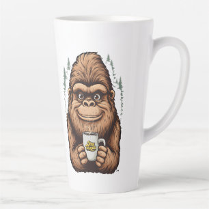 Süßer Bigfoot trinkt Kaffee Lustiger Sasquatch Milchtasse
