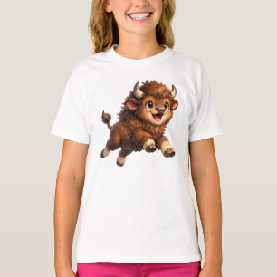 Süßer Bison mit großen Augen Glückliches Wildtier- T-Shirt