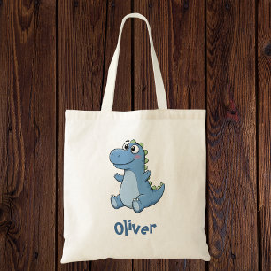 Süßer blauer Baby-Cartoon-Dinosaurier  Tragetasche