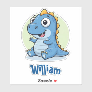 Süßer blauer Babydinosaurier Aufkleber