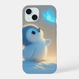 Süßer blauer Babyvogel mit magischem Schmetterling iPhone 15 Hülle