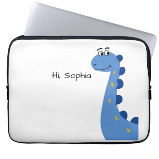 Süßer blauer Dinosaurier - Benutzerdefinierter Nam Laptopschutzhülle