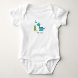 Süßer blauer Dinosaurier mit Herzen - Niedlicher B Baby Strampler