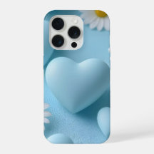 Süßer blauer Herz-Blumen-Handy-Aufkleber