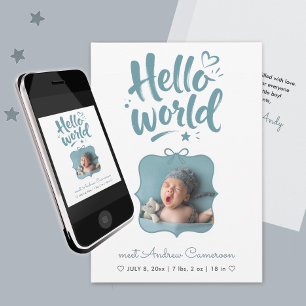 Süßer blauer neuer Baby-Junge Foto-Bogen-Pinsel ha Ankündigung