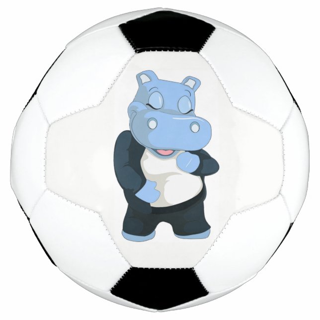 SÜSSER BLauer NILPFERD Fußball (Vorderseite)