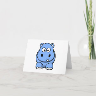 Süßer blauer Nilpferd Karte