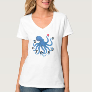 Süßer blauer Oktopus-Freund mit Herz Ozean Tauchen T-Shirt