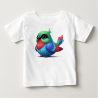 Süßer blauer und gelber Cartoon-Vogel