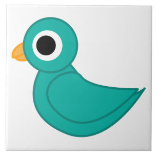 Süßer blauer Vogel Fliese