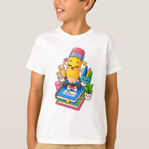 Süßer Bleistift Yoga Meditation Atme Tief Durch T-Shirt