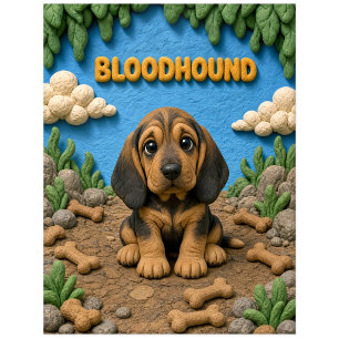 Süßer Bloodhound-Welpe, Babyhund Postkarte