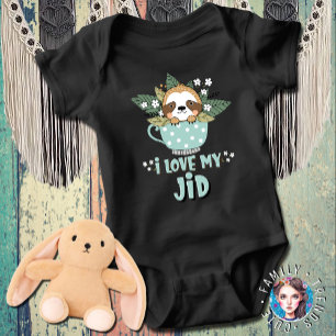 Süßer Blumen-Kawaii-Waschbär Ich liebe meinen Opa Baby Strampler