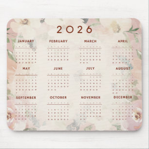 Süßer Blumenkalender 2026 Mousepad