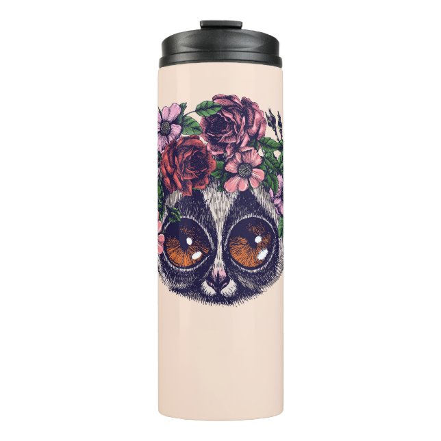 Süßer BlumenLemur Thermosbecher (Vorderseite)