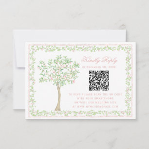 Süßer Blush-Baum  Floral mit Rahmen RSVP  QR-Code