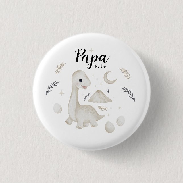 Süßer Boho-Dinosaurier Papa-wird-Button Button (Vorderseite)