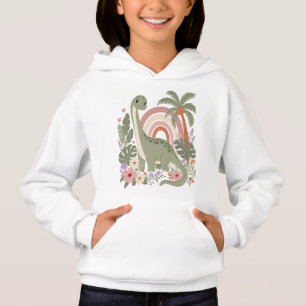 Süßer Boho-Dinosaurier   Pastell-Regenbogen-Dino   Hoodie