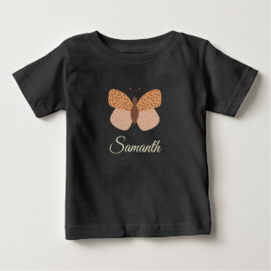 Süßer Boho-Schmetterling Monogramm Name Baby Mädch T-shirt