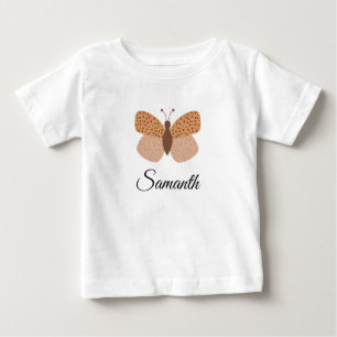 süßer Boho-Schmetterling Monogramm Name Baby Mädch T-shirt