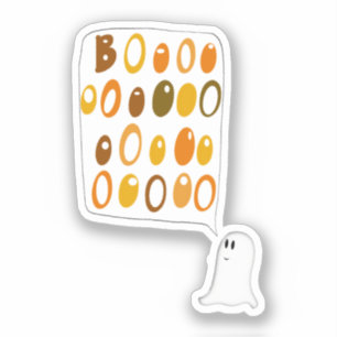 Süßer BOO-Geist Halloween Aufkleber